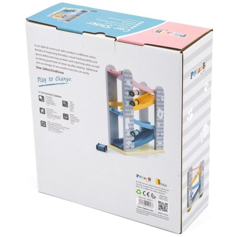  Kolorowa Drewniana Zjeżdżalnia Dla Samochodzików Polarb Lumarko!