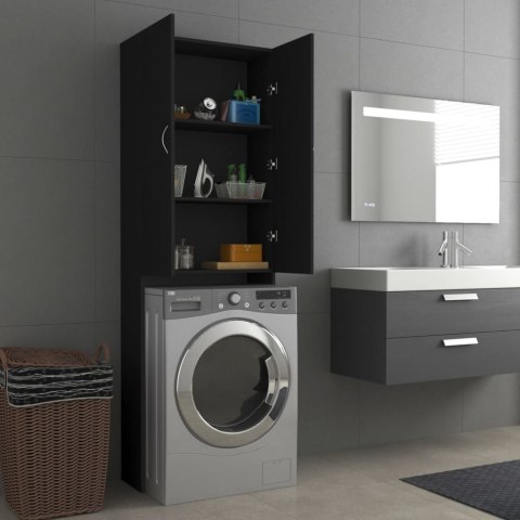  Szafka na pralkę, czarna, 64 x 25,5 x 190 cm Lumarko!