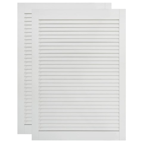  Drzwi żaluzjowe, 2 szt., lite drewno sosnowe, białe, 69x39,4 cm Lumarko!