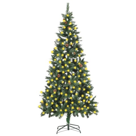  Sztuczna choinka z lampkami LED i szyszkami, 210 cm Lumarko!