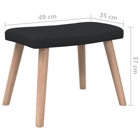  Fotel z podnóżkiem, 62 x 68,5 x 96 cm, czarny, obity tkaniną Lumarko!