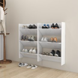  Półki ścienne na buty, 2 szt., białe, połysk, 60x18x90 cm Lumarko!
