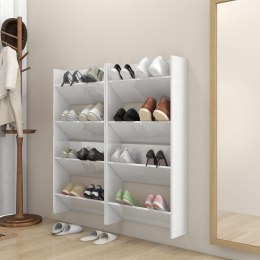  Półki ścienne na buty, 4 szt., białe z połyskiem, 60x18x60 cm Lumarko!