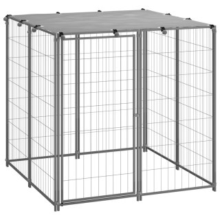  Kojec dla psa, srebrny, 110x110x110 cm, stalowy Lumarko!