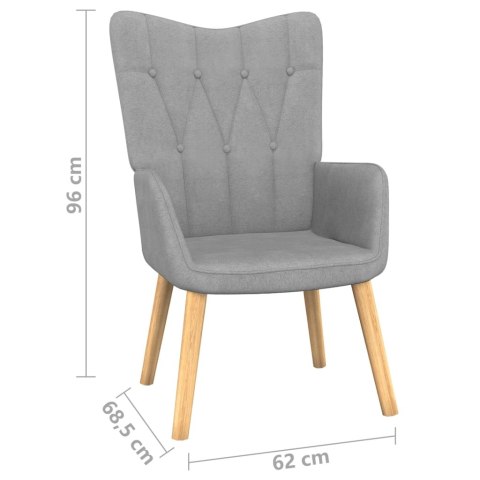  Fotel z podnóżkiem, 62x68,5x96 cm, jasnoszary, obity tkaniną Lumarko!