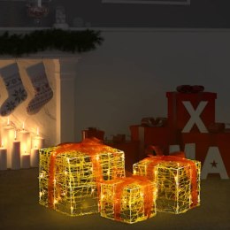  Dekoracja świąteczna: 3 akrylowe prezenty, LED, ciepła biel Lumarko!
