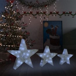  Dekoracja świąteczna: 3 gwiazdy, biała siatka z LED Lumarko!
