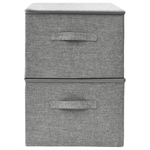  Pojemniki, 2 szt., tkanina, 43x34x23 cm, szare Lumarko!