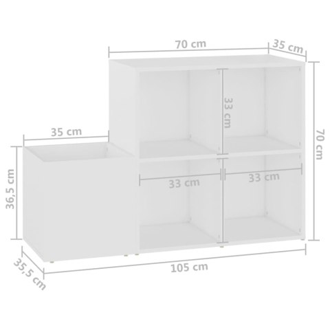  Szafka na buty, biała, 105x35,5x70 cm, płyta wiórowa Lumarko!