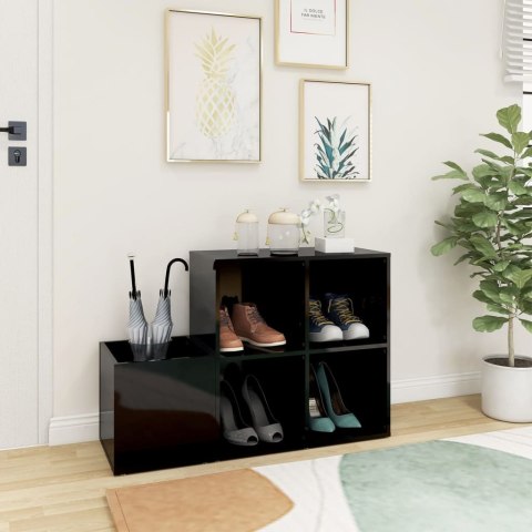  Szafka na buty, czarna z połyskiem, 105x35,5x70 cm, płyta Lumarko!