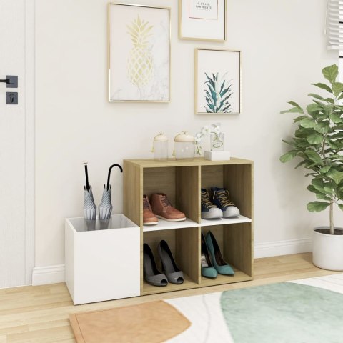  Szafka na buty, kolor biel i dąb sonoma, 105x35,5x70 cm, płyta Lumarko!