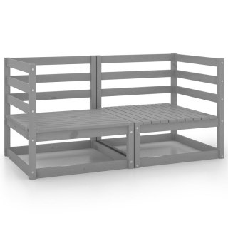  2-osobowa sofa ogrodowa, szara, lite drewno sosnowe Lumarko!