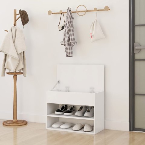  Ławka z miejscem na buty, biała, 60x30x45 cm, płyta wiórowa Lumarko!