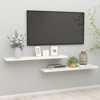  Półki ścienne, 2 szt., dębowo-białe, 120 x 23,5 x 3,8 cm, MDF Lumarko!