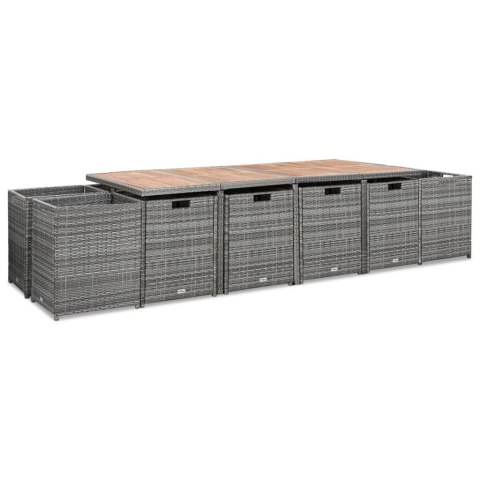  13-cz. zestaw mebli do ogrodu z poduszkami, rattan PE, antracyt Lumarko!