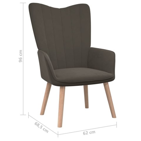  Fotel, ciemnoszary, obity aksamitem Lumarko!