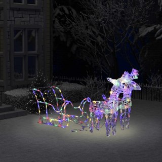  Świąteczna dekoracja renifery z saniami, 160 diod LED, 130 cm Lumarko!
