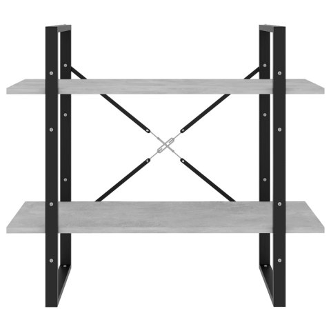  2-poziomowy regał na książki, szarość betonu, 80x30x70 cm Lumarko!