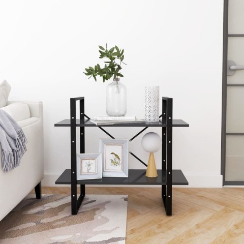  2-poziomowy regał na książki, szary, 80x30x70 cm, płyta wiórowa Lumarko!