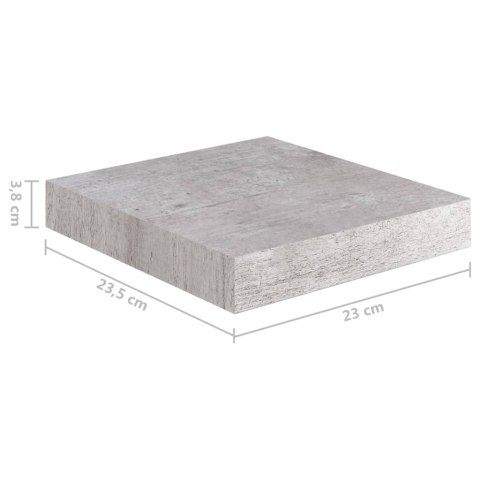  Półki ścienne, 2 szt., szarość betonu, 23 x 23,5 x 3,8 cm, MDF Lumarko!
