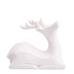Lumarko Figurka Porcelanowa Renifer Modern Biała 11x4,5x9,5 Cm
