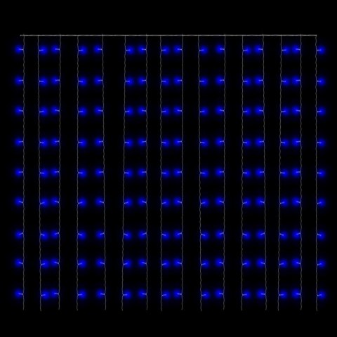  Kurtyna lampek, 3x3m, 300 niebieskich diod LED, 8 funkcji Lumarko!