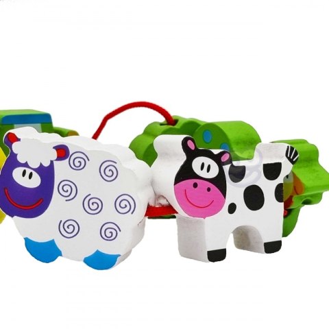  Drewniane Klocki Do Nawlekania Zwierzęta Farma 13 El. Lumarko!