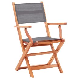  Składane krzesła ogrodowe 6 szt. szare, eukaliptus i textilene Lumarko!