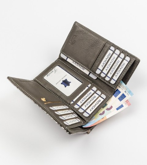  Lakierowany Portfel Damski Wysokiej Jakości Zdobiony Wężowym Wzorem 