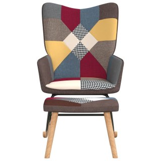  Fotel bujany z podnóżkiem, patchwork, obity tkaniną Lumarko!
