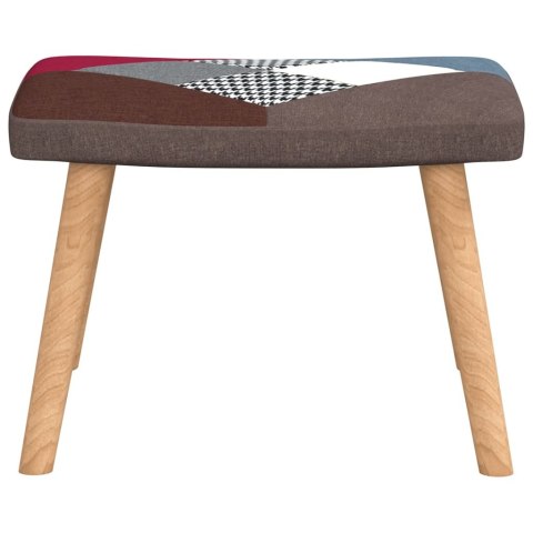  Fotel bujany z podnóżkiem, patchwork, obity tkaniną Lumarko!