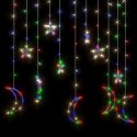  Lampki świąteczne z gwiazdkami i księżycami, na pilota, 138 LED Lumarko!