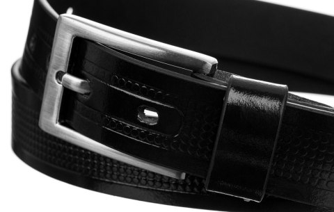  Pasek Męski Ze Skóry Naturalnej Licowej Z Ozdobnym Tłoczeniem 