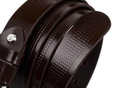  Pasek Męski Ze Skóry Naturalnej Licowej Z Ozdobnym Tłoczeniem 