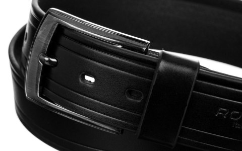  Pasek Męski Ze Skóry Naturalnej Licowej Z Tłoczonym Wzorem 