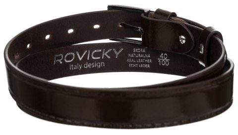  Stylowy Pasek Męski Z Lakierowanej Skóry Naturalnej Licowej 