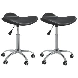  Obrotowe krzesła stołowe, 2 szt., czarne, sztuczna skóra Lumarko!