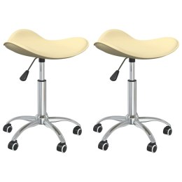  Obrotowe krzesła stołowe, 2 szt., kremowe, sztuczna skóra Lumarko!