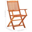  Składane krzesła ogrodowe, 6 szt., lite drewno eukaliptusowe Lumarko!