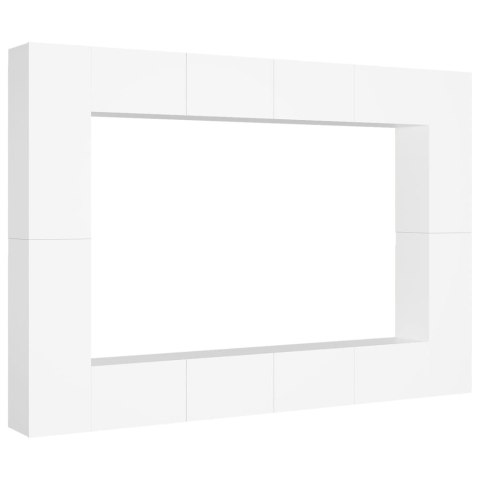  8-cz. zestaw szafek telewizyjnych, biały, płyta wiórowa Lumarko!