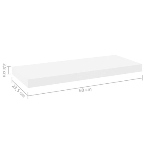  Półki ścienne, 2 szt., dębowo-białe, 60x23,5x3,8 cm, MDF Lumarko!