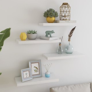  Półki ścienne, 4 szt., kolor dębu i biel, 60x23,5x3,8 cm, MDF Lumarko!