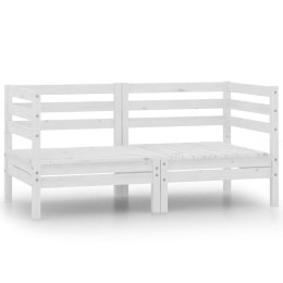 Lumarko 2-osobowa sofa ogrodowa, biała, lite drewno sosnowe 
