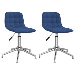  Obrotowe krzesła stołowe, 2 szt., niebieskie, obite tkaniną Lumarko!