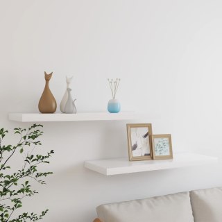  Półki ścienne, 2 szt., dębowo-białe, 80x23,5x3,8 cm, MDF Lumarko!