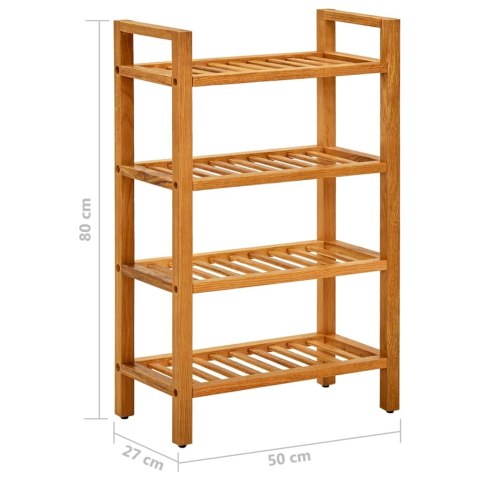  Stojak na buty z 4 półkami, 50x27x80 cm, lite drewno dębowe Lumarko!