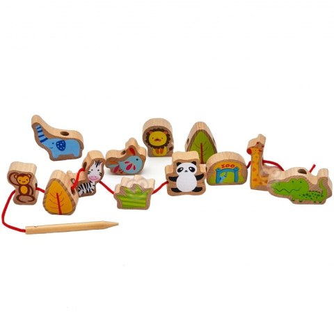 Sznurowanka Dla Dzieci Drewniane Koraliki Zoo Lumarko!