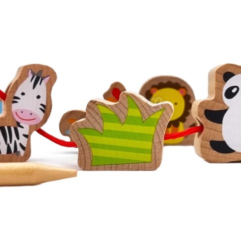  Sznurowanka Dla Dzieci Drewniane Koraliki Zoo Lumarko!