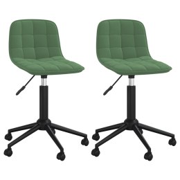  Obrotowe krzesła stołowe, 2 szt., ciemnozielone, aksamitne Lumarko!