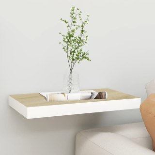  Półka ścienna, kolor dębu i biel, 50x23x3,8 cm, MDF Lumarko!